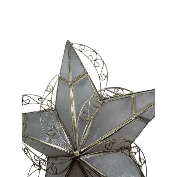 Vintage Capiz Shell Star Christmas Tree Topper Fast Shipping - Picture 6 of 16